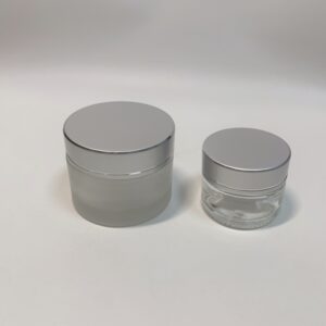 Classic clear frosted Glass Cosmetic Packaging  Cream Jar