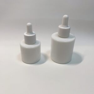 Eco-friendly White Glass Cosmetic Packaging  Dropper bottle