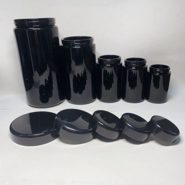 250 ml (8.3 fl oz) Tall Black Ultraviolet Refillable Empty Glass Screw Top Jar - 图片 4