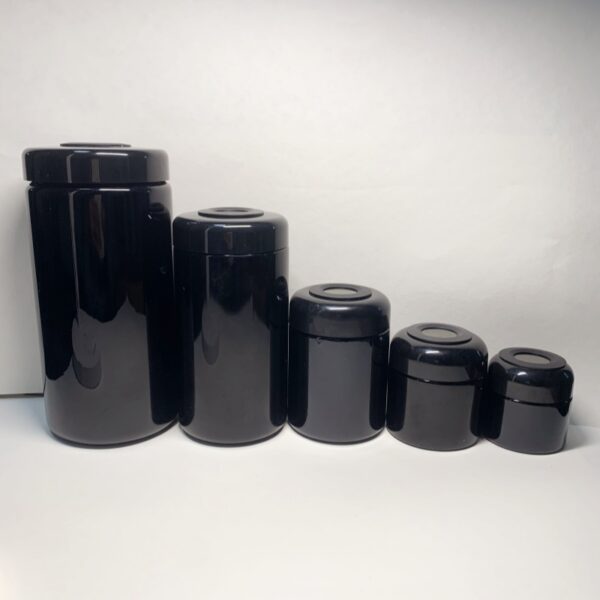 Violet Glass Jars with Hygrometer Lids UV Herb Storage Container - 图片 2
