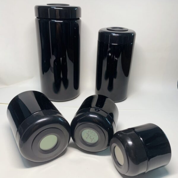 Violet Glass Jars with Hygrometer Lids UV Herb Storage Container - 图片 4