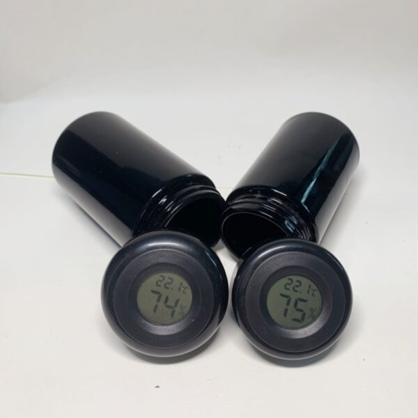 150 ml (5.3 fl oz) 200ml Tall Black Ultraviolet Refillable Empty Glass Screw Top Jar with thermometer - 图片 2